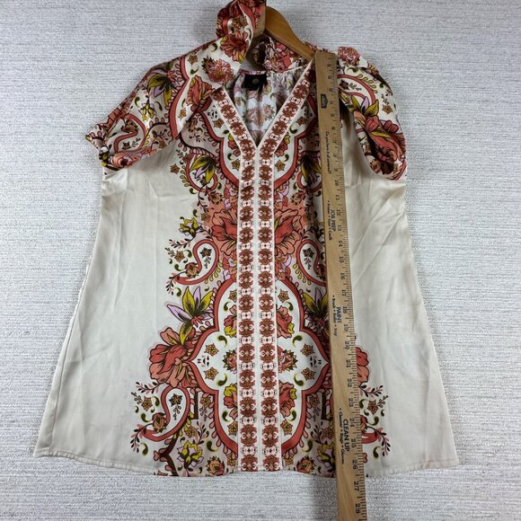 JM Collection Womens M Floral Bohemian V-Neck Blouse Retro Paisley Eclectic 70's - Picture 11 of 12